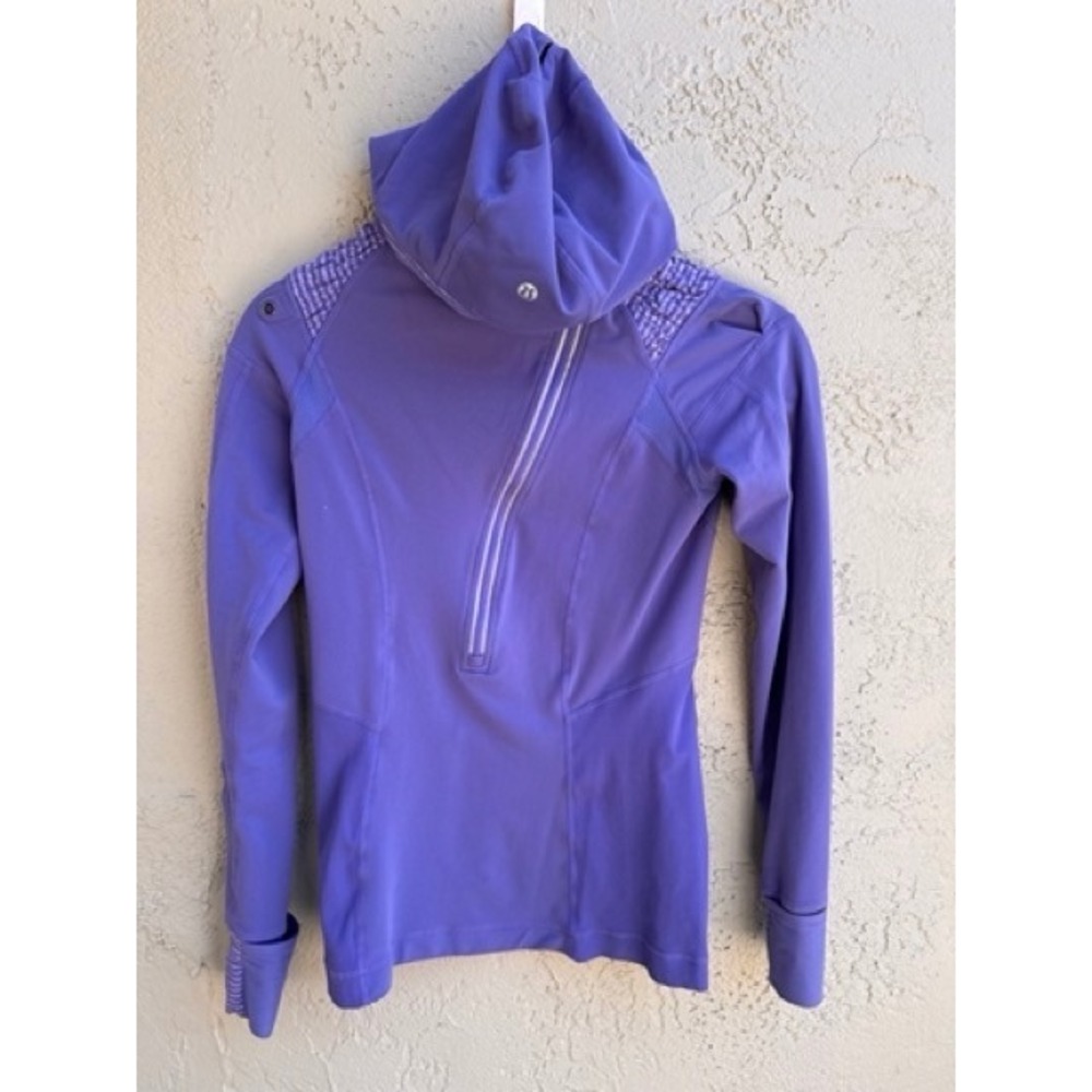 Lululemon Run Stay Warm Purple Asymmetrical Zip Hoodie Hoodie SZ 4 Athleisure - Picture 2 of 10